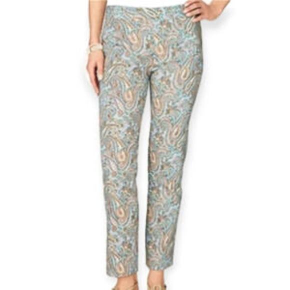 Talbots Chatham Ankle Paisley Print Dress Pants Women's Size 4P NWT Preppy - Picture 1 of 5